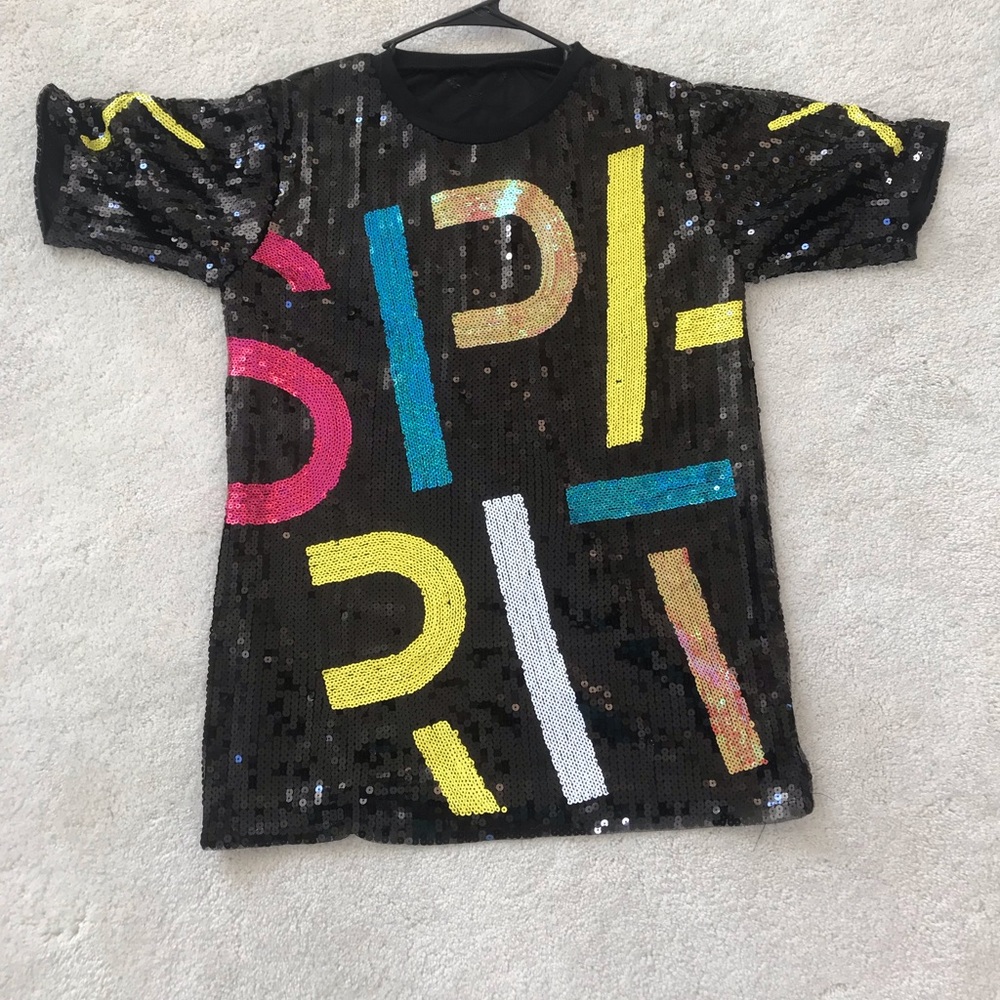 Sequins Mini T-shirt Dress